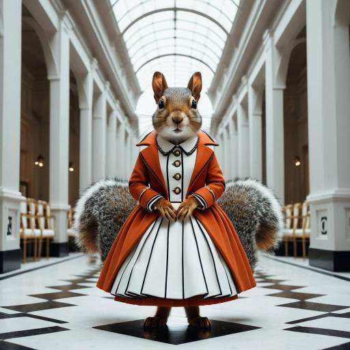 Elegant Squirrel in Designer Ball Gown