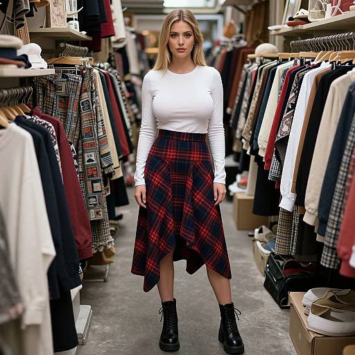 Vintage Boutique Woman in Oversaturated Style