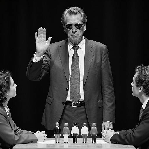 Intense Monochrome Meeting Scene