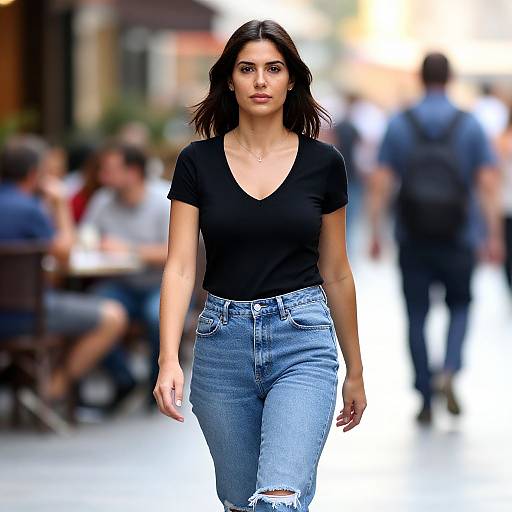 Confident Woman Walking in City