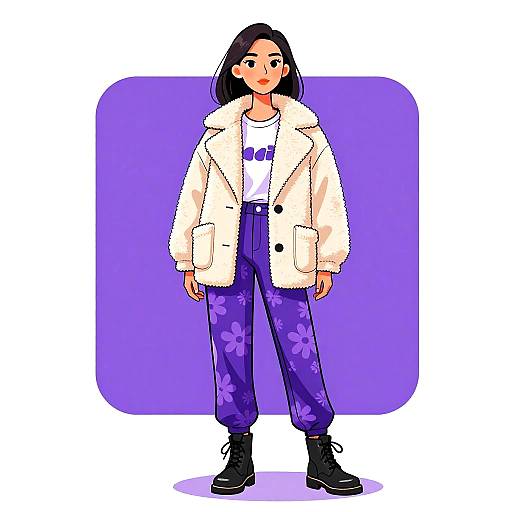 Casual Urban Woman in Floral Pants