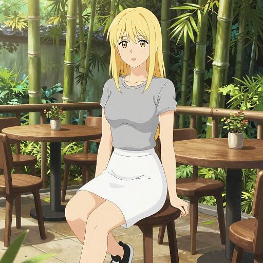 Svelte Woman in Tropical Garden