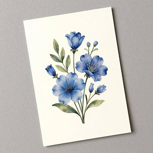 Vintage Whimsical Blue Flowers