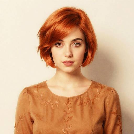 Elegant Copper Pixie Cut Portrait
