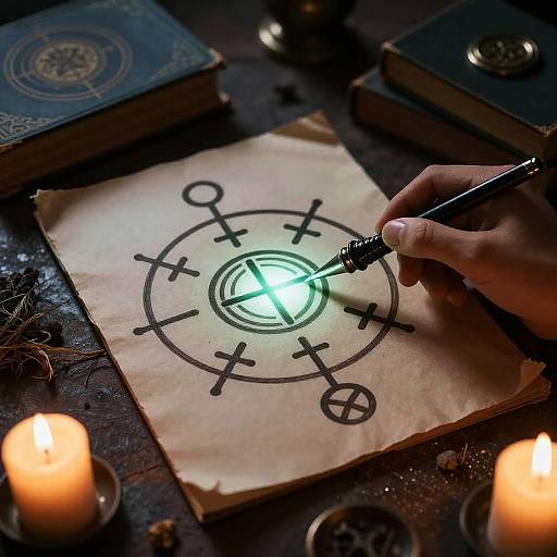 Glowing Ouija Board with Arcane Elements