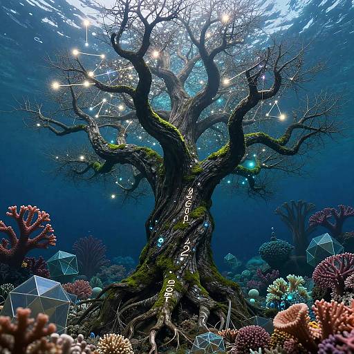 Elder Tree Unfurling into Cosmic Cathedral