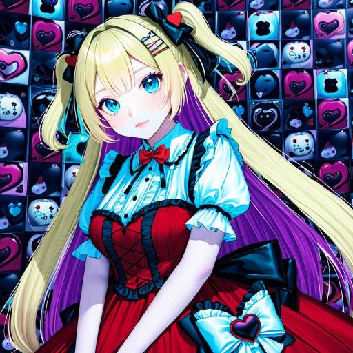 Illustration of Akai haato (gothic lolita), hololive in the style of Hanato (seonoaiko)