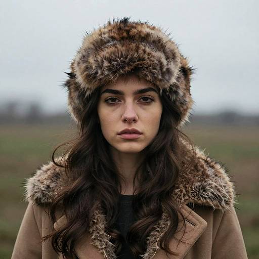 Winter Portrait of Serious Woman