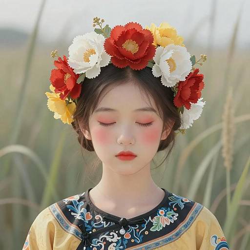 Dreamy Portrait of a Flower Crown Girl