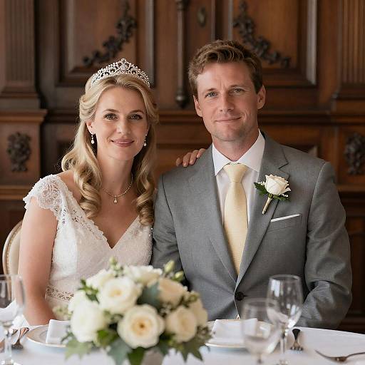 Elegant Wedding Portrait at Formal Table