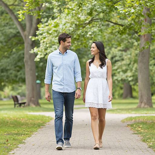 Healthy Couple Walking in Park
