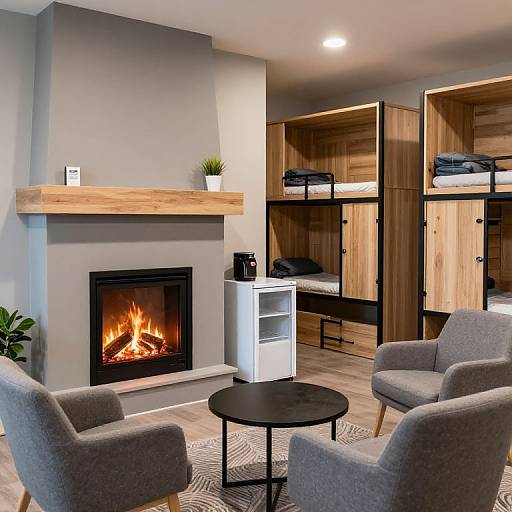 Cozy Modern Hostel Social Space