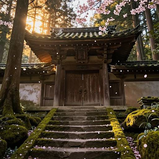 Mystical Ancient Forest Temple Scene