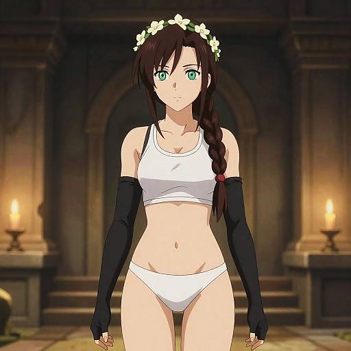 Aerith Gainsborough in Candlelit Ancient Ruins