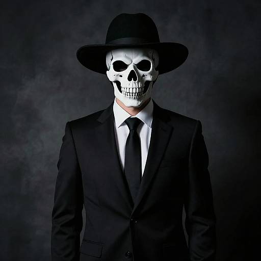 Mysterious Figure in Skull Mask