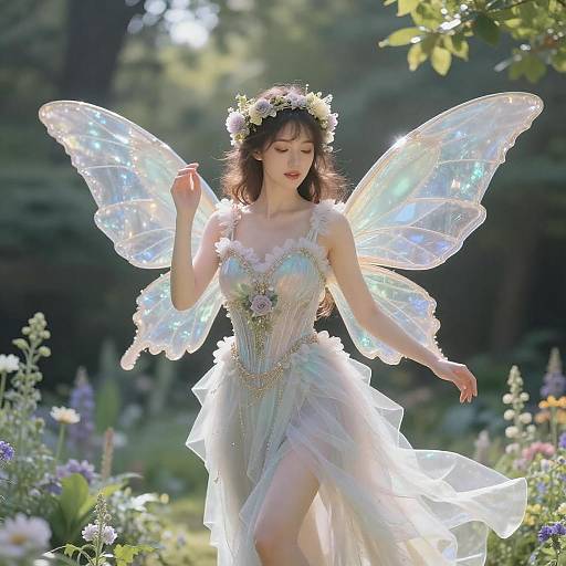 Ethereal Woman with Translucent Wings