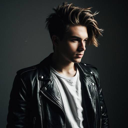 Young Man with Feathered Cut Hairstyle