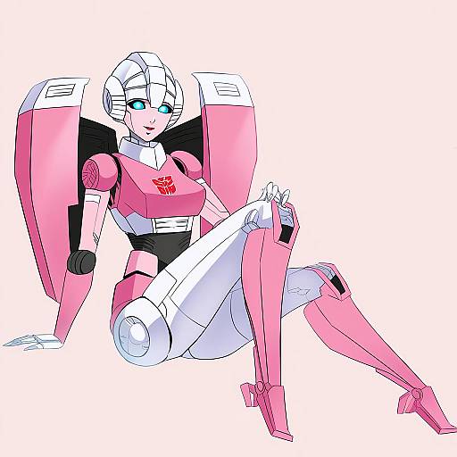 Illustration of Arcee, transformers in the style of Tofuubear