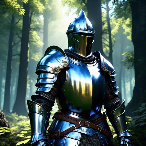 Epic Medieval Knight in Enchanted Forest Epic Medieval Knight in Enchanted Forest