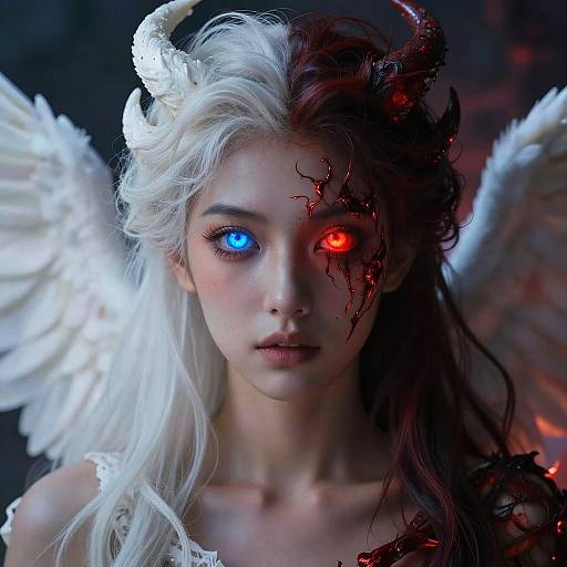 Half Angel Half Demon Portrait
