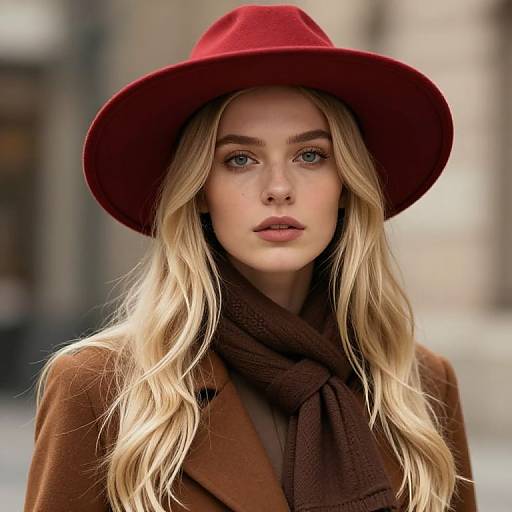 Blonde Girl in Brown Outfit