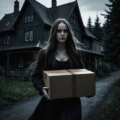 Mysterious Woman with a Box Sketch
