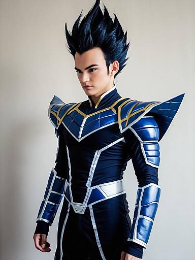 Man in Vegeta Xeno Cosplay Costume