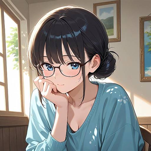 Shy Artist Captured in Dappled Sunlight