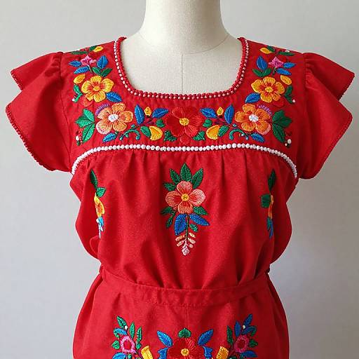 Vibrant Mexican Fiesta Peasant Blouse
