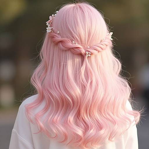 Elegant Pink Wavy Hairstyles