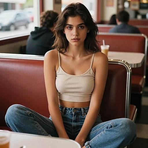 Photorealistic Girl in Diner Setting