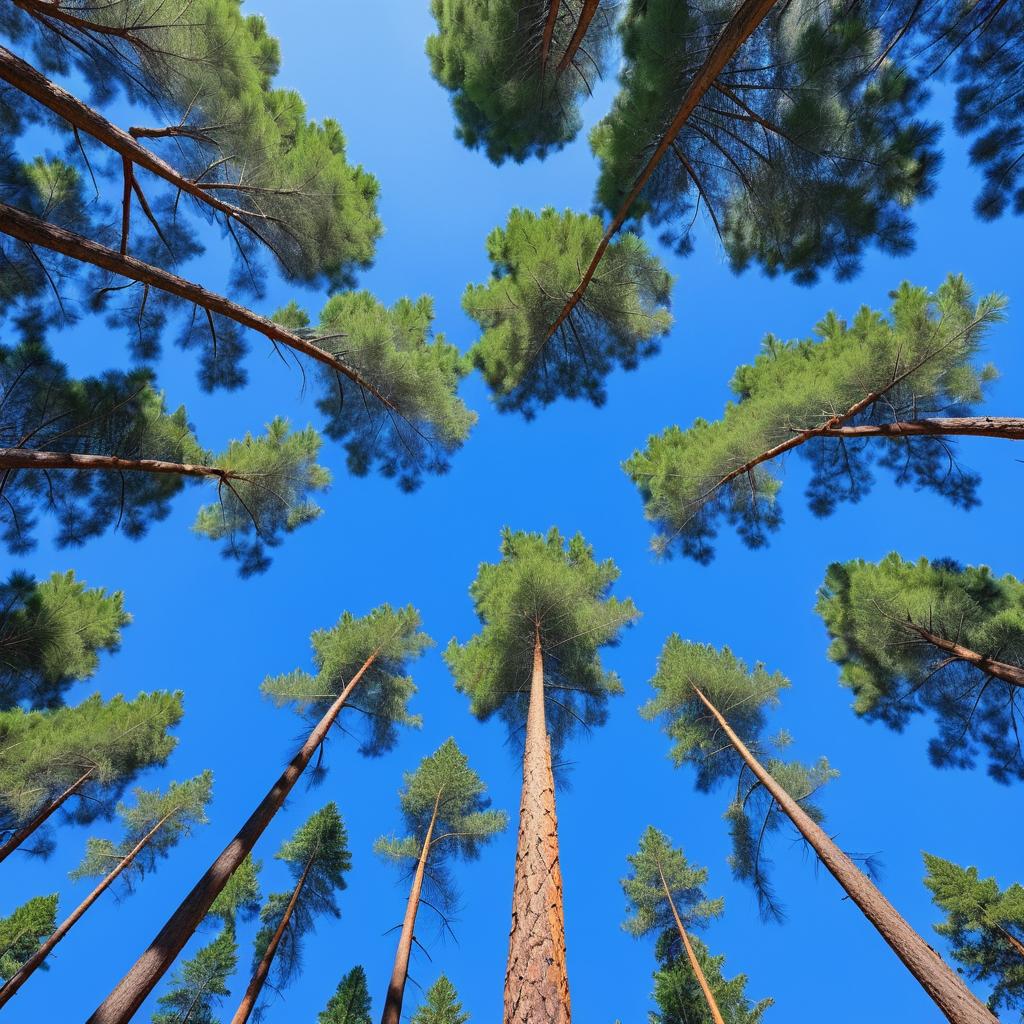 Mystical Pine Tree with Unique Spheres