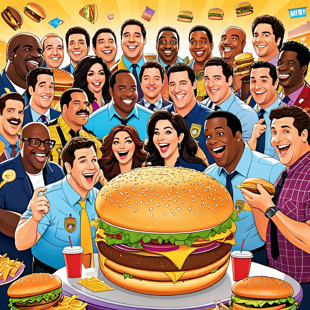 Brooklyn Nine-Nine Characters Enjoying Burgers