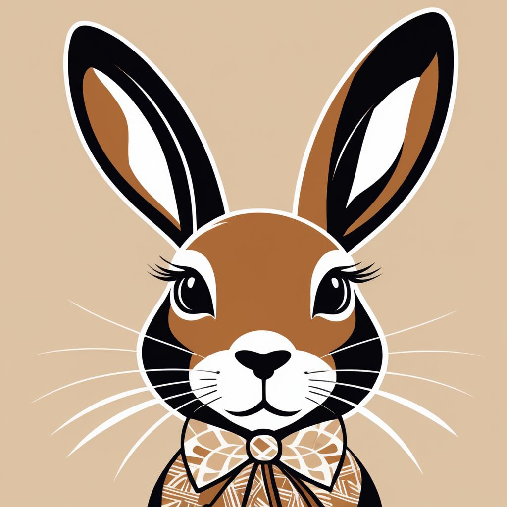 Sophisticated Matisse-Inspired Rabbit Illustration