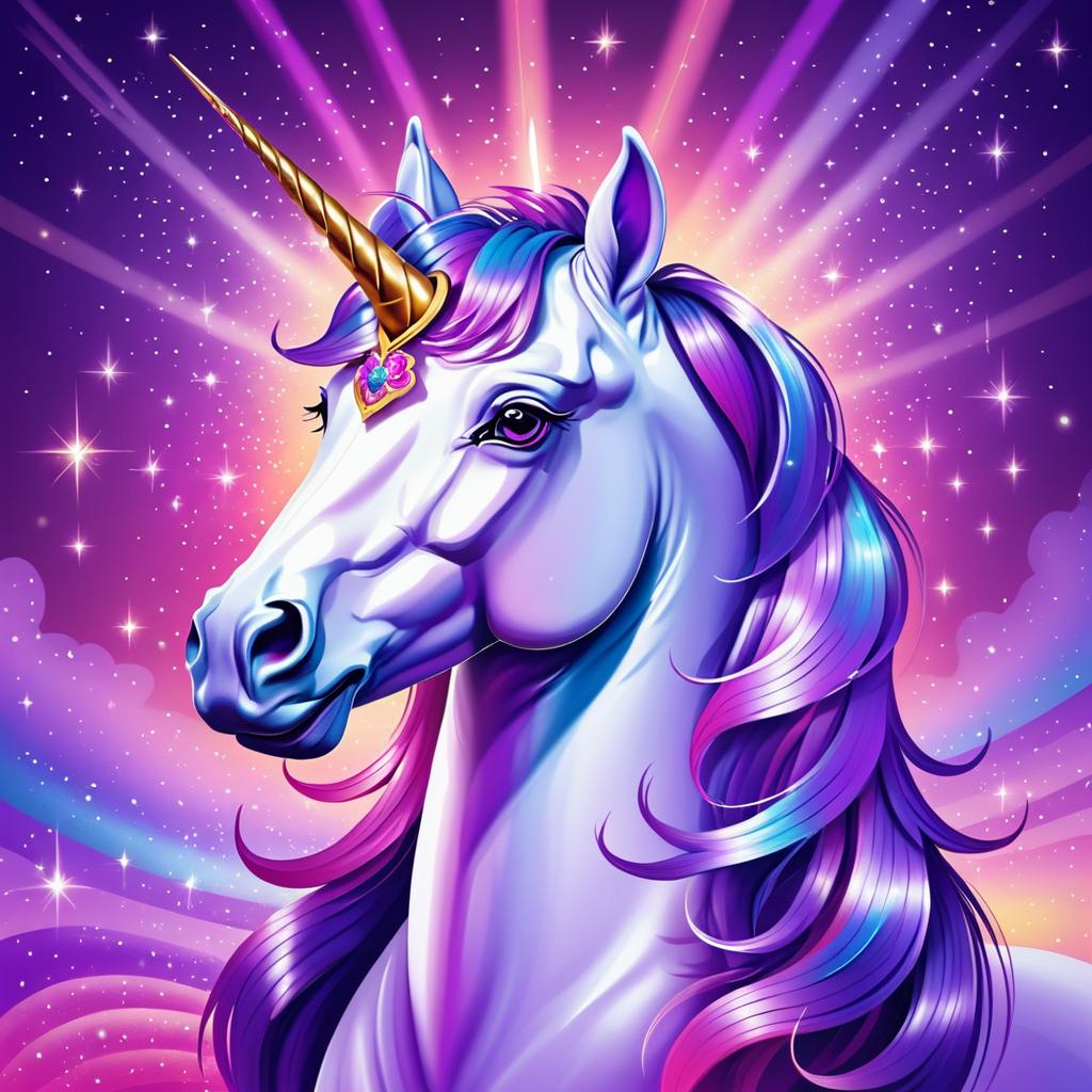 Regal Unicorn Surrounded by Magic