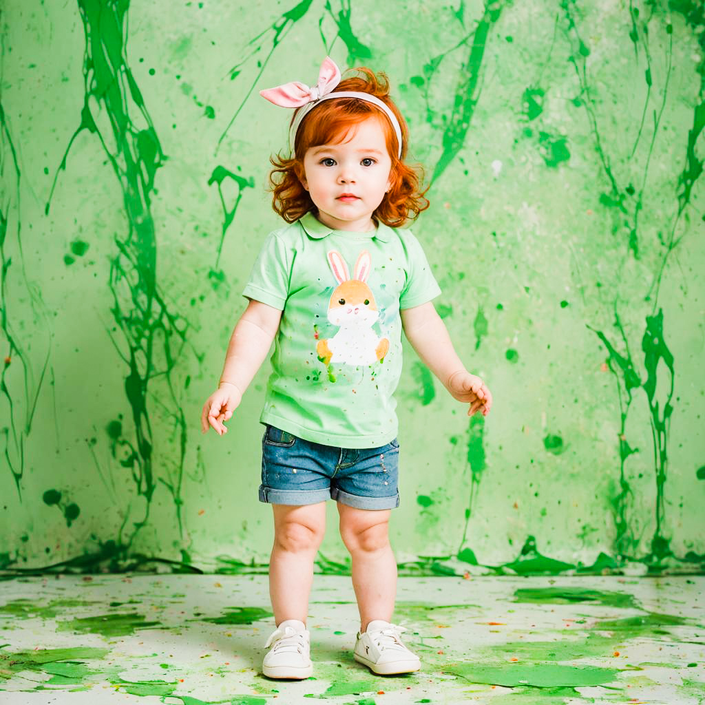 Joyful Toddler in Easter Outfit