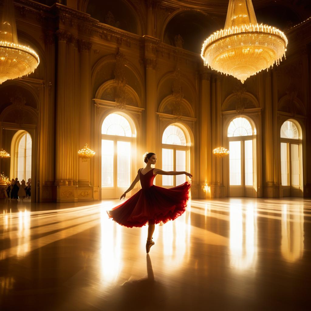 Elegant Dancer in Majestic Grand Hall