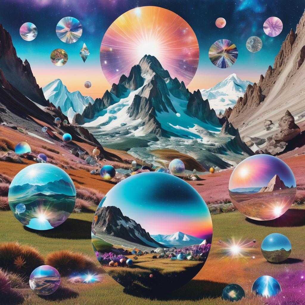 Surreal Psychedelic Collage of Nature and Space