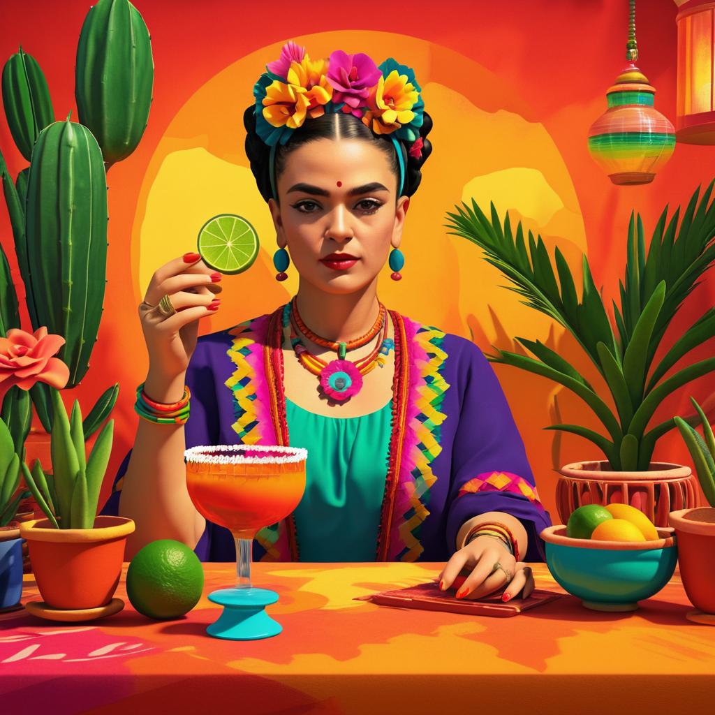 Frida Kahlo in Surreal Margarita Bliss