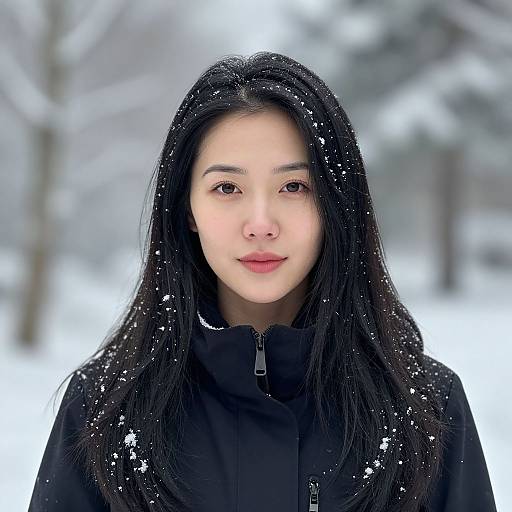 Winter Snow Woman's Portrait