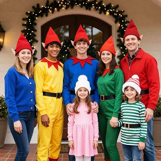 Festive Group Photo of Elves Together