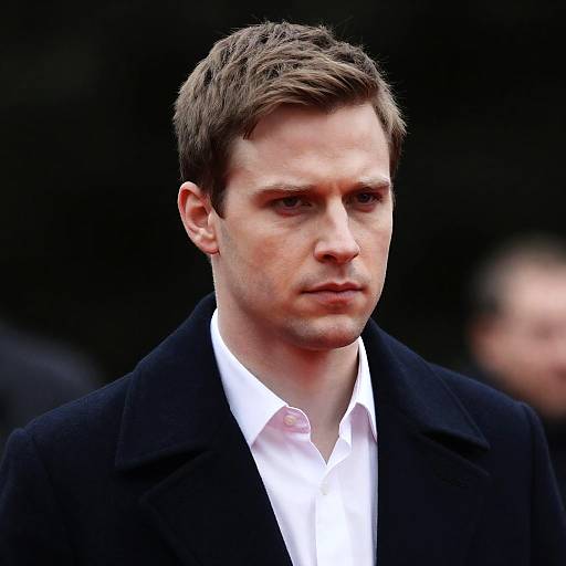 Serious Man in Dark Coat Portrait