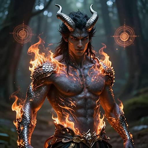 Handsome Male Demon in Mystical Forest