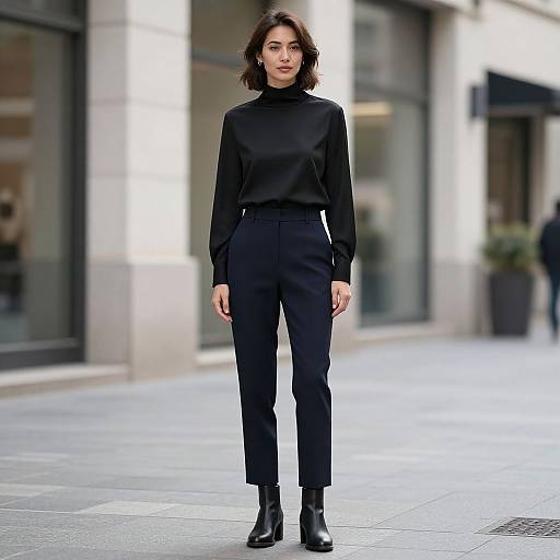 Chic High-Neck Urban Outfit