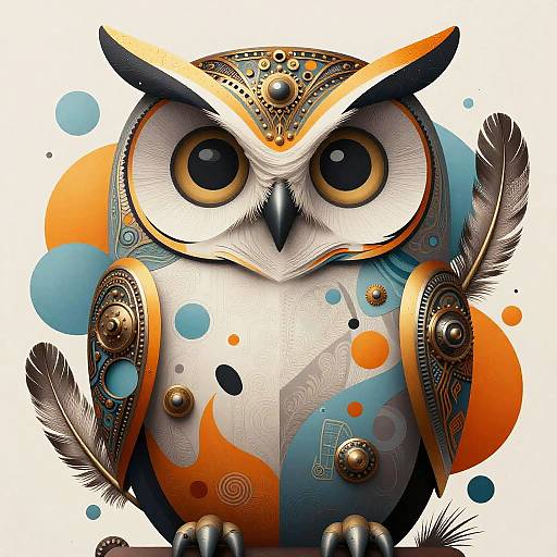 Abstract Steampunk Owl Illustration