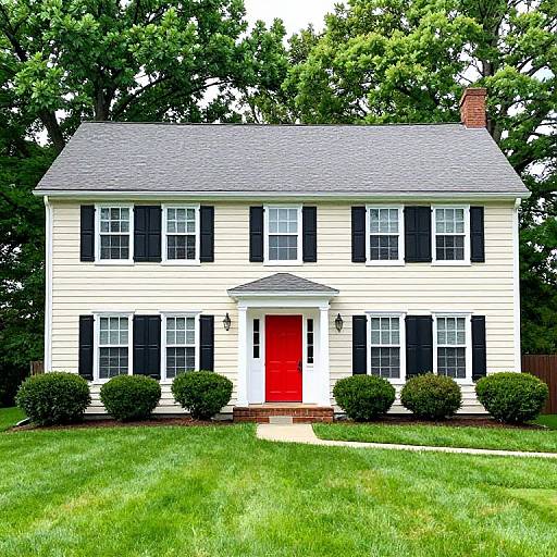 Charming Suburban Home with Red Door