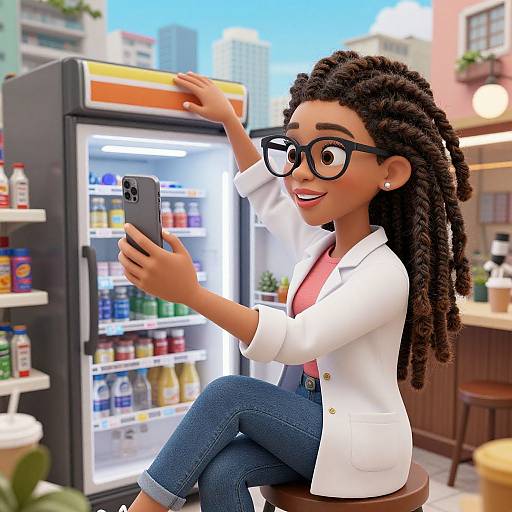 Dynamic Latina Woman in Opulent Favela