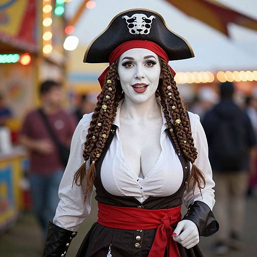 Confident Woman in Pirate Carnival