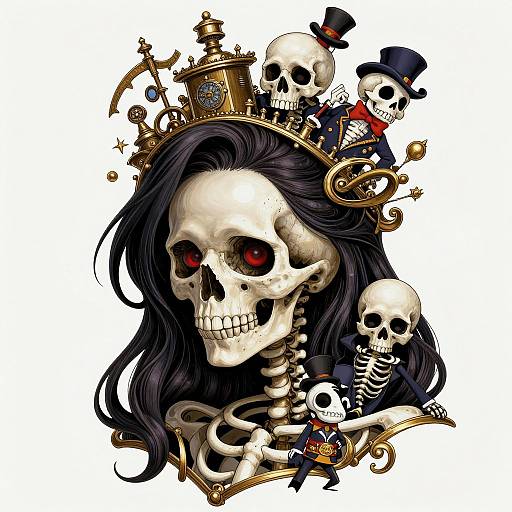 Intricate Anime Skeleton Portrait