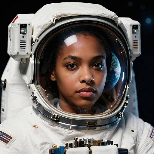Photorealistic Black Female Astronaut Portrait